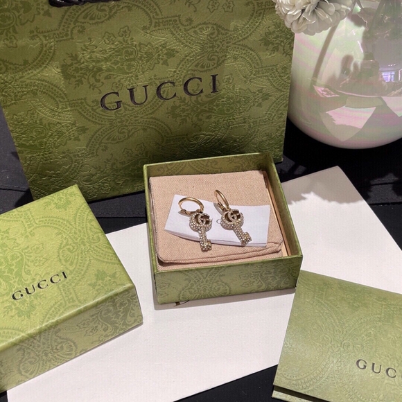 Gucci crystal double G key earrings - Picture 4 of 6